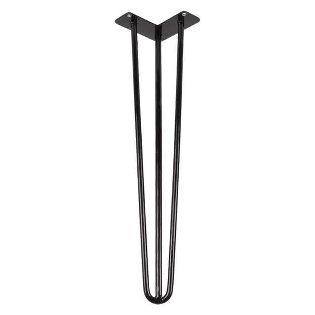 Ножка мебельная HAIRPIN Leg 3ROD Big h55см, черная глянцевая