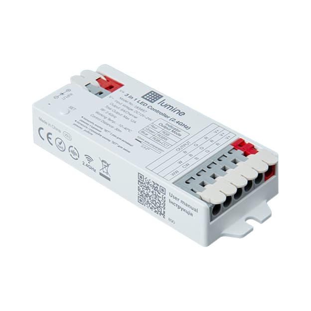 LED контролер RGB, RGBW, RGB+ССT 3 в 1, DC 12/24V, 6А, 2,4G, Lumine LED контролер RGB, RGBW, RGB+ССT 3 в 1, DC 12/24V, 6А, 2,4G, Lumine
