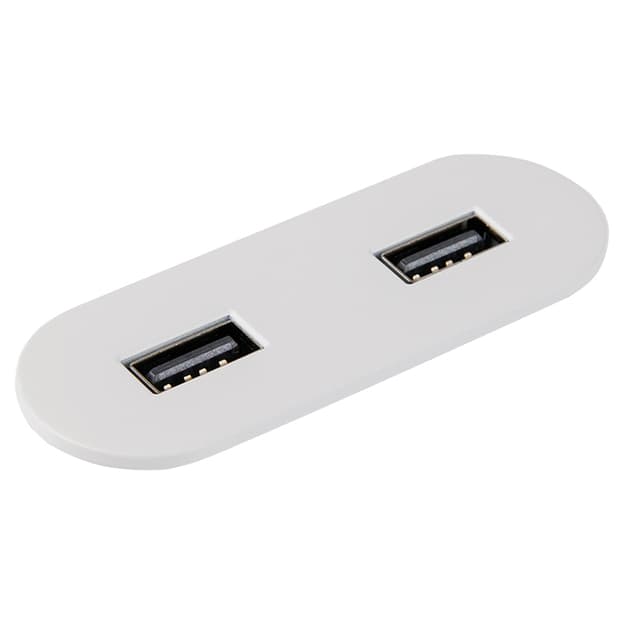 VersaPICK USB-розетка овальна, 2 USB порта (5В / 9В, 3А / 2A), 110-220В, IP20, ZAMAK, білий мат RAL9 VersaPICK USB-розетка овальна, 2 USB порта (5В / 9В, 3А / 2A), 110-220В, IP20, ZAMAK, білий мат RAL9