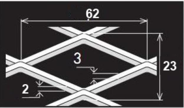 Просічно-витяжний лист 62/23x3x2 Просічно-витяжний лист 62/23x3x2