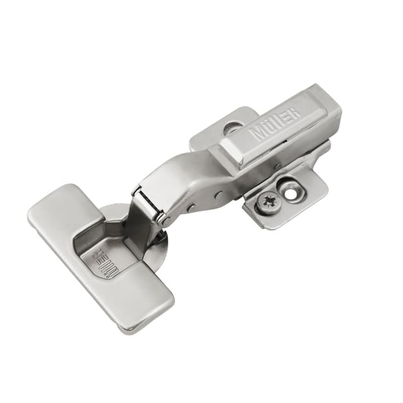 Петля Clip-On, 30°, угловая, с доводчиком, никель, 3D, Muller Profi Line