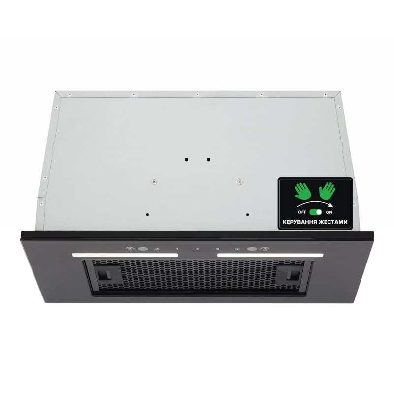 Вытяжка встроенная WIND BL A/60/GL/ST 600мм черная INTERLINE