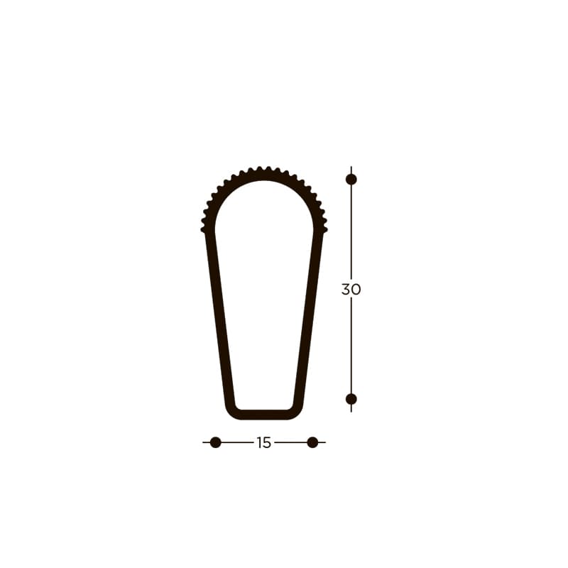 Рейкова труба 30х15, L=2000 мм, чёрный Unico EUREKA