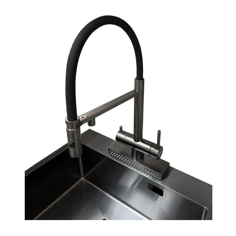 Смеситель комбинированный FKMС 3124 Black Steel (Cascad) Fabiano