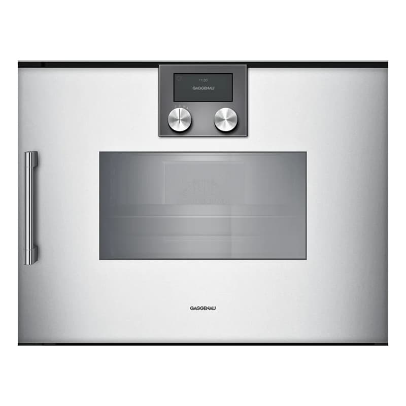Компактный духовой шкаф-пароварка BSP250131 правый алюминий GAGGENAU