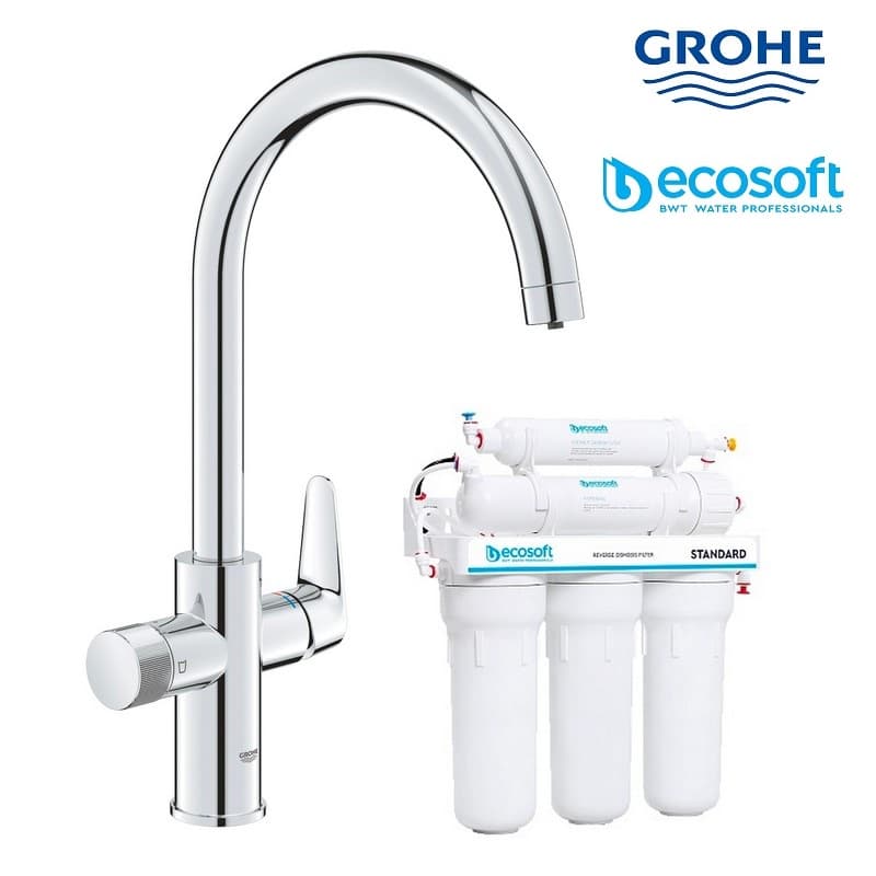 Комплект смесителя Blue Pure StartCurve Grohe с фильтром воды Ecosoft Standard (MO55030592)