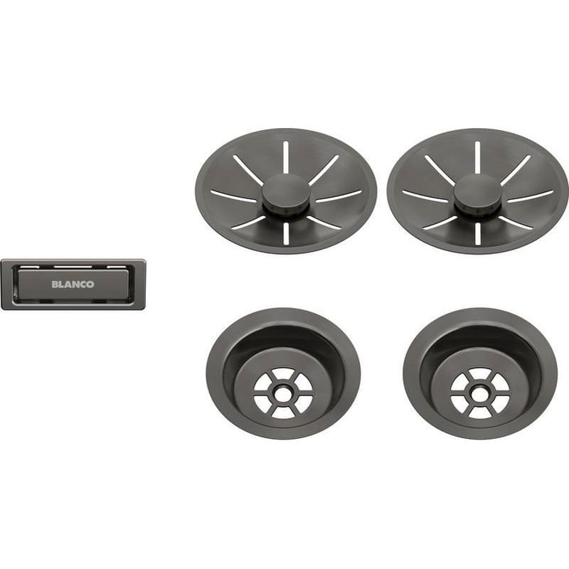 Набір декоративних елементів C-overflow satin dark steel (дві чаші) BLANCO (206901)
