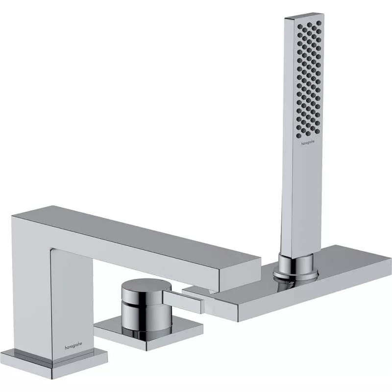Смеситель на край ванны Tecturis E врезной на 3 отверстия из sBox Chrome Hansgrohe (73443000)