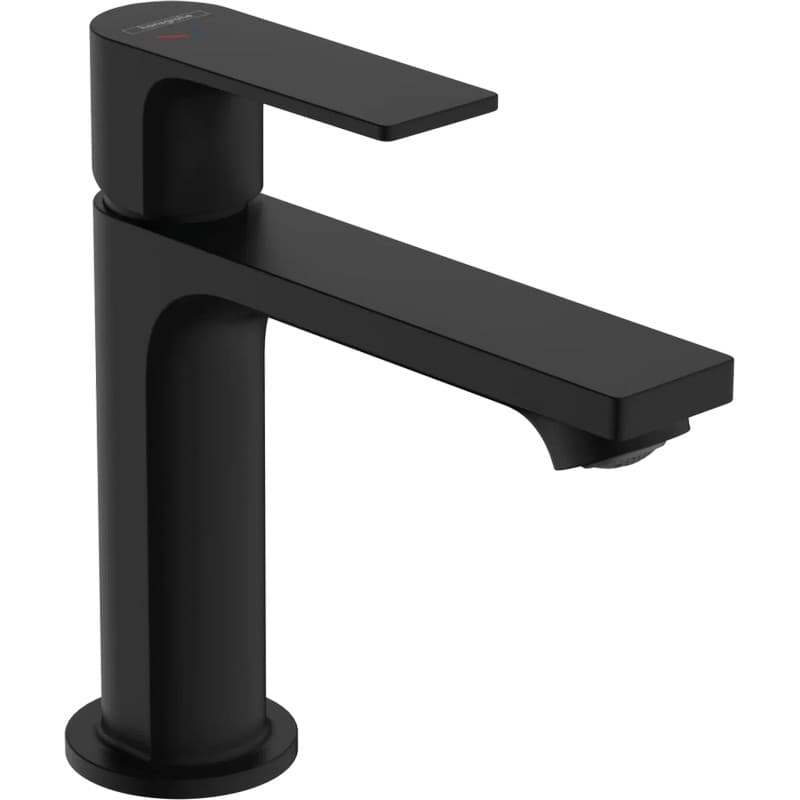 Смеситель Rebris E110 Coolstart EcoSmart+ с клапаном pop-up Matt Black Hansgrohe (72589670)