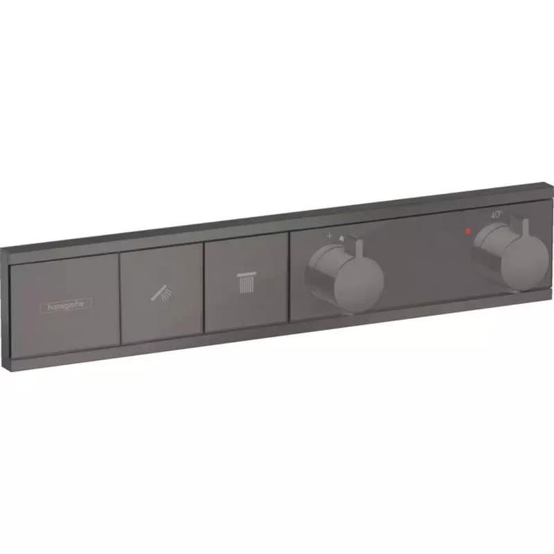 Термостат скрытого монтажа RainSelect на 2 потребителя Brushed Black Hansgrohe (15380340)