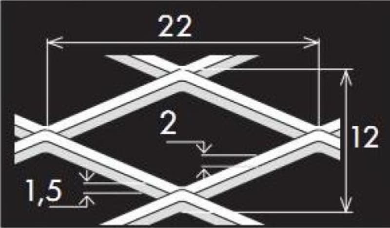 Просечно-вытяжной лист 22/12x2x1,5