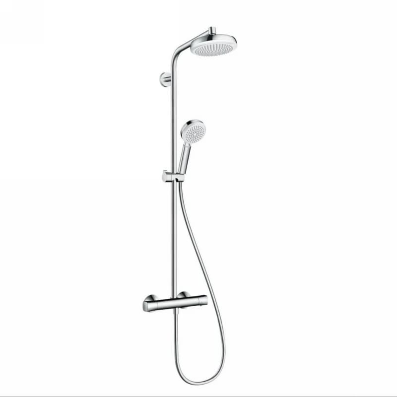 Душова система Crometta 160 Showerpipe EcoSmart 1jet з термостатом White/Chrome Hansgrohe (27265400)