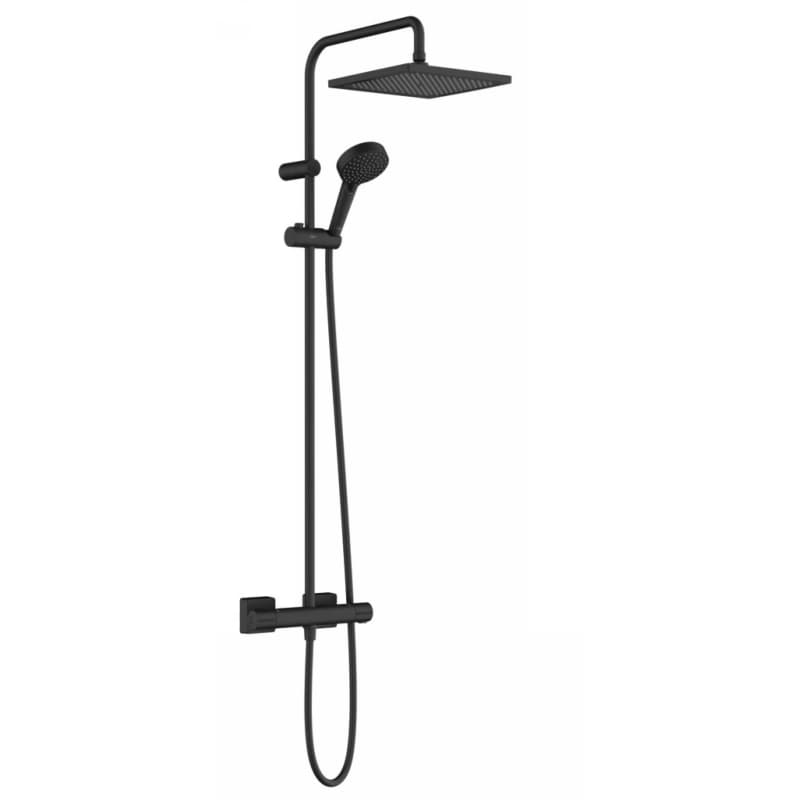 Душова система Vernis Shape Showerpipe 240 1jet EcoSmart Matt Black Hansgrohe (26429670)