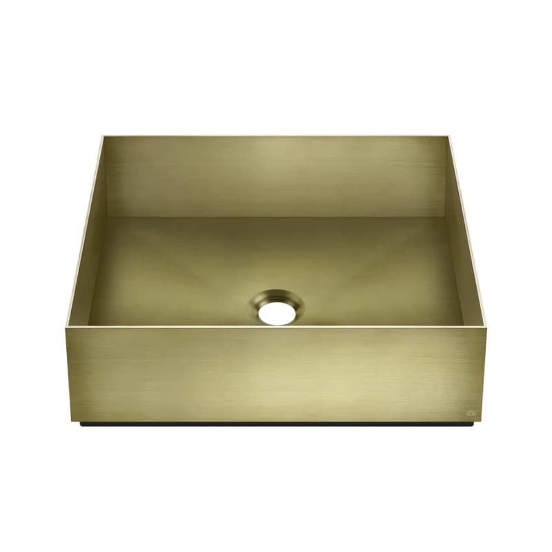 Умивальник накладний Rettangolo 40х40 см, без переливу, нерж Bruched Brass PVD (54605727) Gessi