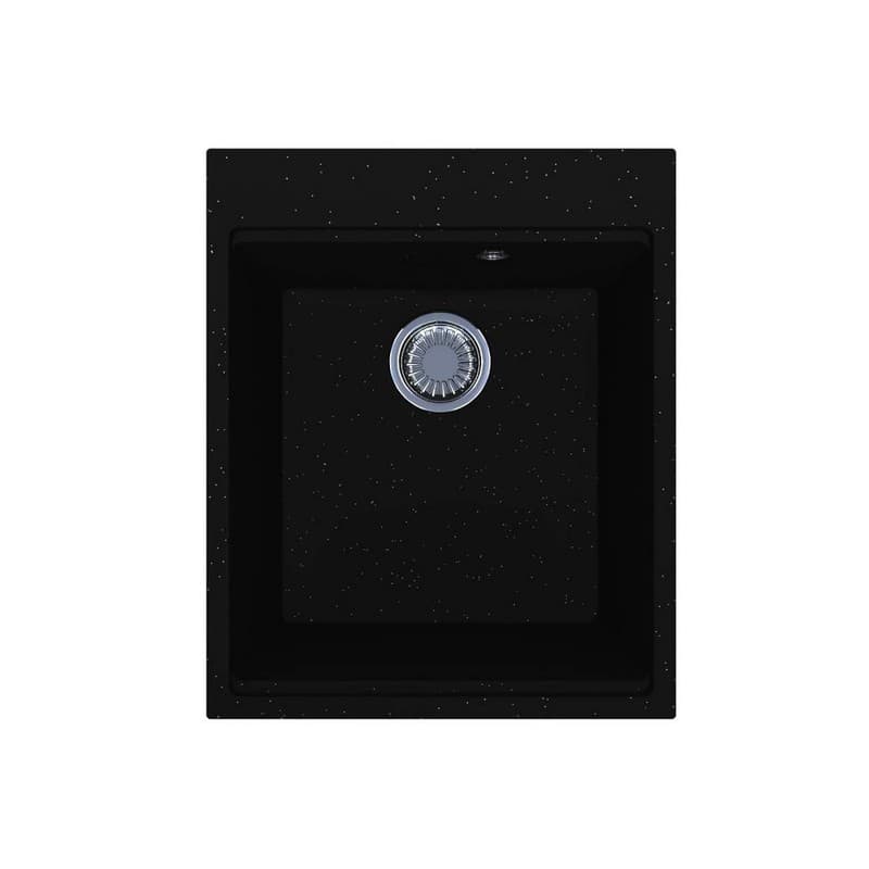 Кухонна мийка LAGOON 420 black shine mirastone Miraggio