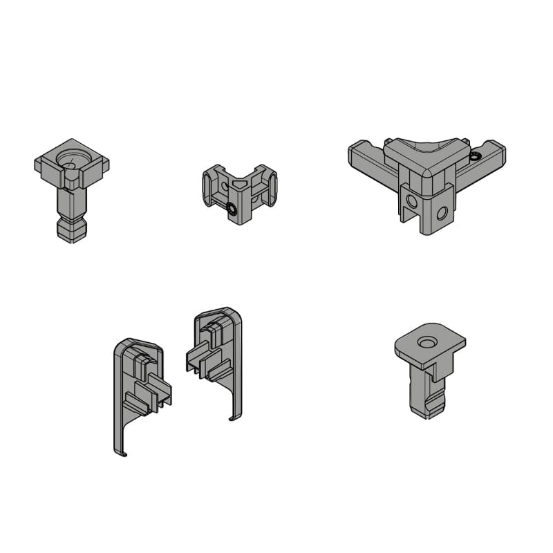 FurnSpin CADRO Standart, комплект без профилей, белый матовый (9360730) Hettich