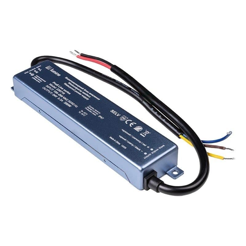 Блок питания для LED, 200W, 24V, IP67, металлический корпус, Lumine Profi line