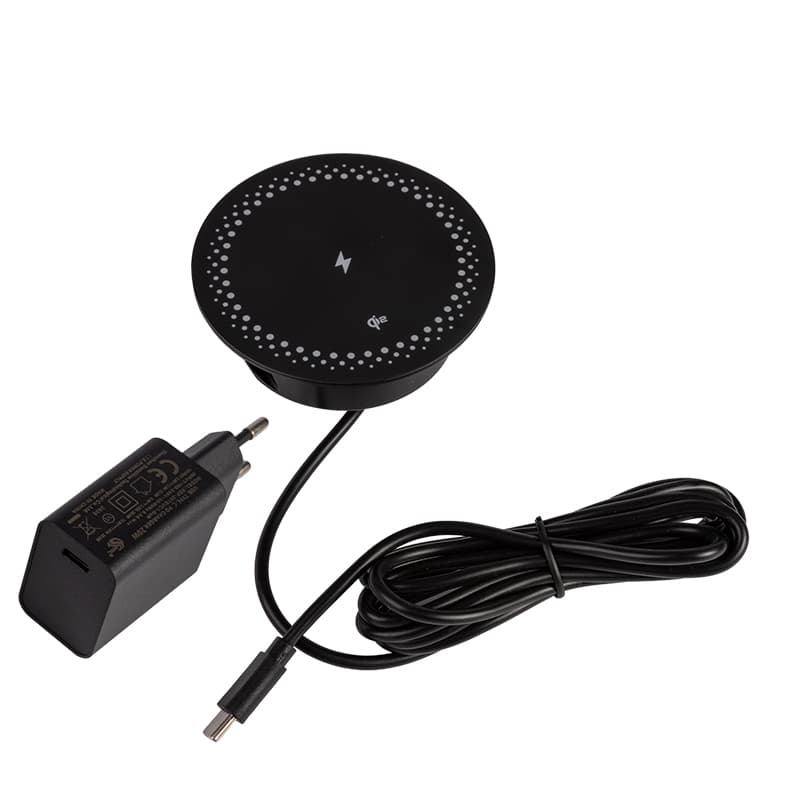 Беспроводная зарядка Lumine POWER 15W, с адаптером, черная NEW