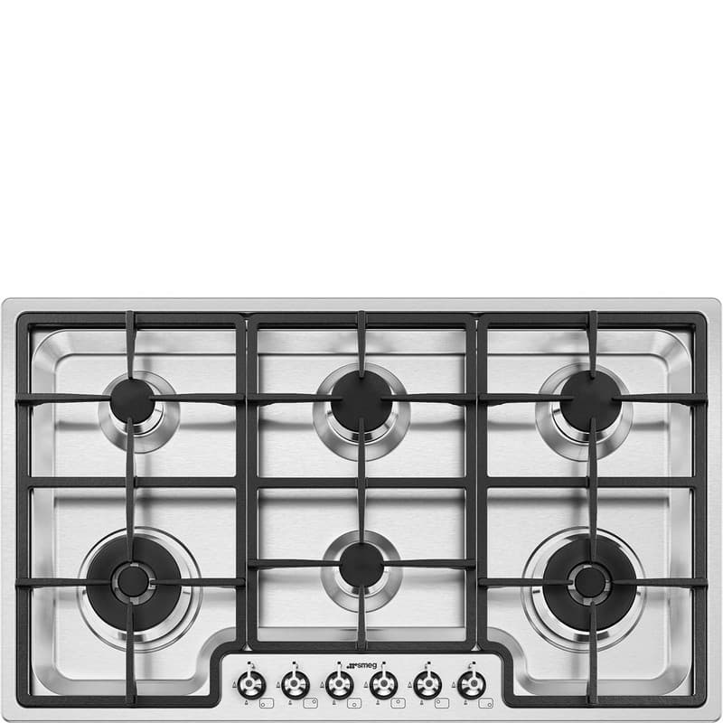 Газова варильна поверхня PGF962 нержавіюча сталь 87 см Smeg (CLASSICA)