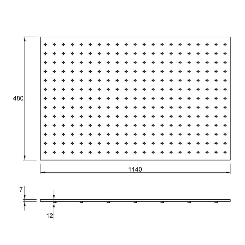 Дно с перфорацией1200 мм W=1140 L=480 (DP.1140.480) Тик