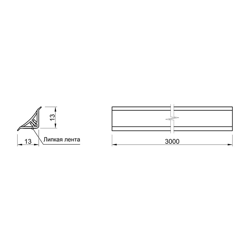 Бортик Thermoplast ITALO WAP узкий черный глянец 494-0202 L-3m (акс.202)