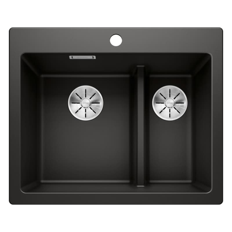 Мойка PLEON 6 Split SILGRANIT (мпс./врезная) черный BLANCO (525955)