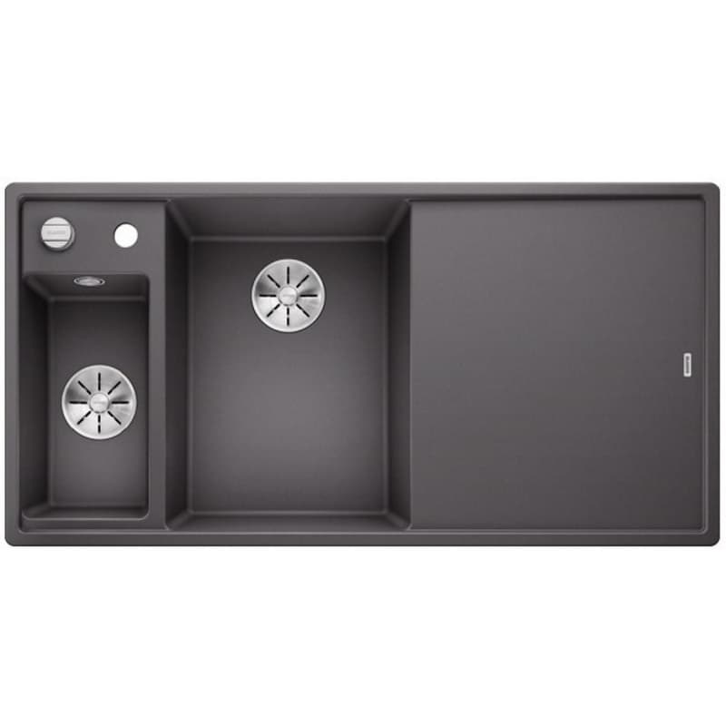 Мийка AXIA III 6 S SILGRANIT (мпс./врізна) темна скеля столик для обробки ясен (чаша зліва) BLANCO (524644)