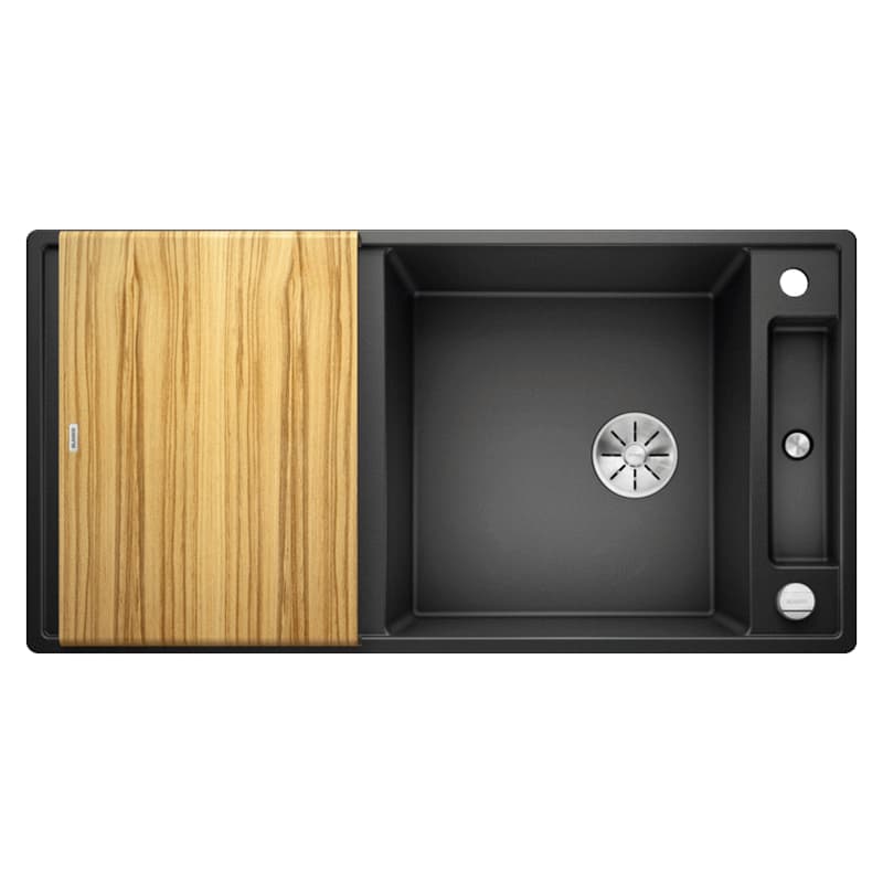 Мийка AXIA III XL 6 S SILGRANIT (мпс./врізна) антрацит, столик для обробки ясен BLANCO (523500)