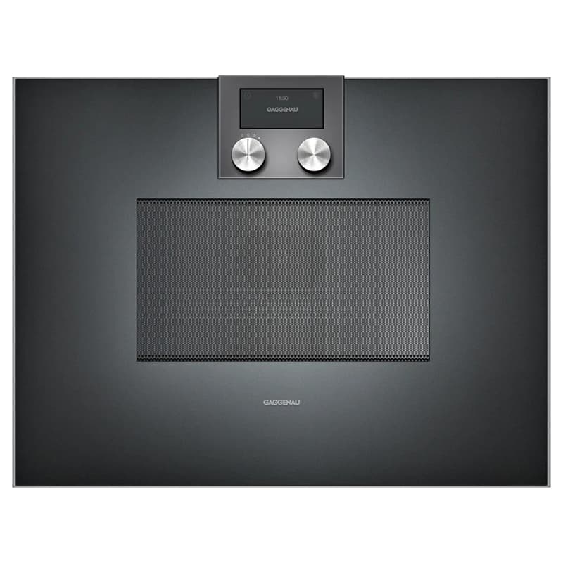 Компактный духовой шкаф с микроволновым режимом BM450100 правый антрацит GAGGENAU