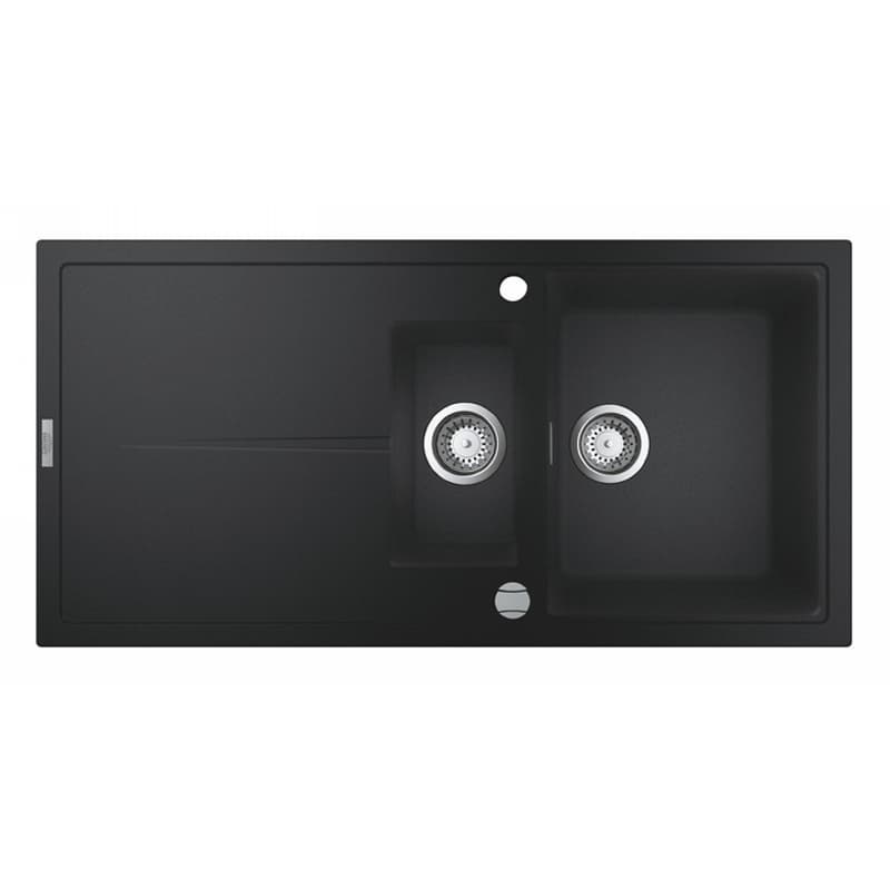 Мийка кухонна K400, граніт, прямокут., з крилом, 1000x500x205мм, чорний граніт Grohe (31642AP0)