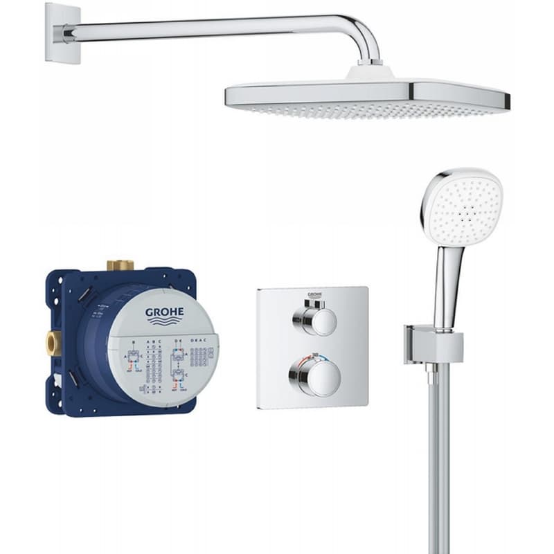Душова система прихованого монтажу Grohtherm Cube, хром Grohe (34871000) Душова система прихованого монтажу Grohtherm Cube, хром Grohe (34871000)