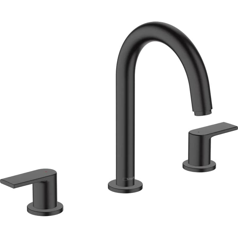 Смеситель Vernis Shape на 3 отверстия с донным клапаном pop-up Matt Black Hansgrohe (71563670)
