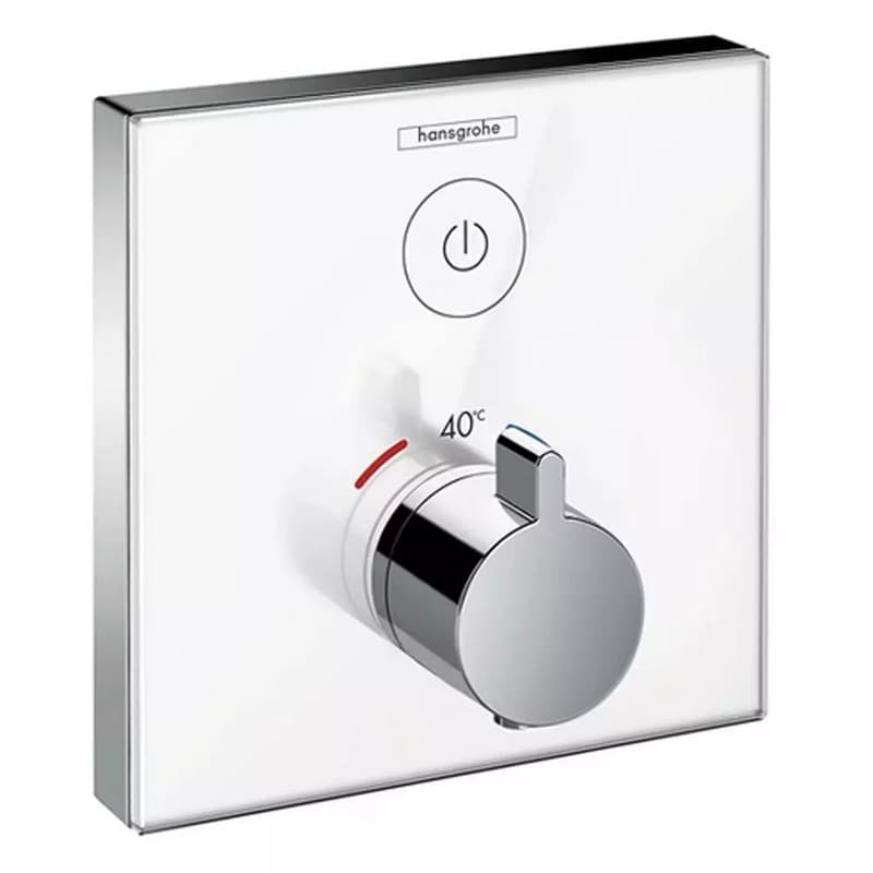 Термостат ShowerSelect Glass White Chrome Hansgrohe (15737400) Термостат ShowerSelect Glass White Chrome Hansgrohe (15737400)