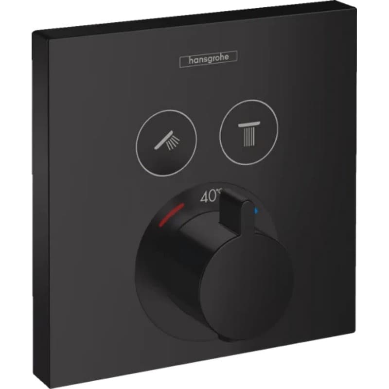 Термостат прихованого монтажу для душу ShowerSelect на 2 споживача Matt Black Hansgrohe (15763670) Термостат прихованого монтажу для душу ShowerSelect на 2 споживача Matt Black Hansgrohe (15763670)