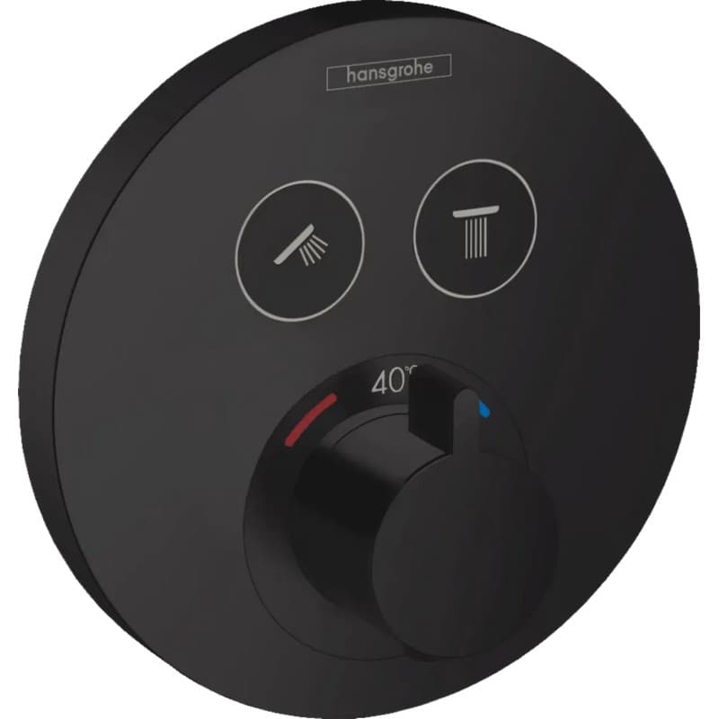 Термостат прихованого монтажу ShowerSelect S на 2 споживача Matt Black Hansgrohe (15743670) Термостат прихованого монтажу ShowerSelect S на 2 споживача Matt Black Hansgrohe (15743670)