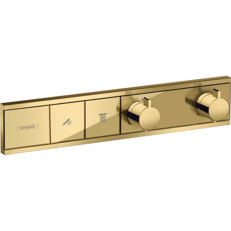 Термостат прихованого монтажу RainSelect на 2 споживача Polished Gold Optic Hansgrohe (15380990)
