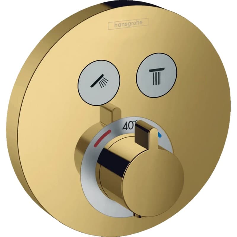 Термостат скрытого монтажа ShowerSelect на 2 потребителя Polished Gold Optic Hansgrohe (15743990) Термостат скрытого монтажа ShowerSelect на 2 потребителя Polished Gold Optic Hansgrohe (15743990)