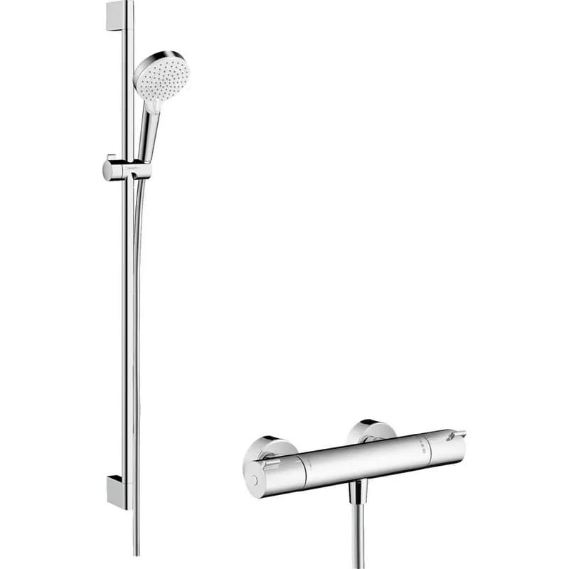 Душовий набір Crometta Vario 90 та термостат Ecostat 1001CL White/Chrome Hansgrohe (27813400) Душовий набір Crometta Vario 90 та термостат Ecostat 1001CL White/Chrome Hansgrohe (27813400)