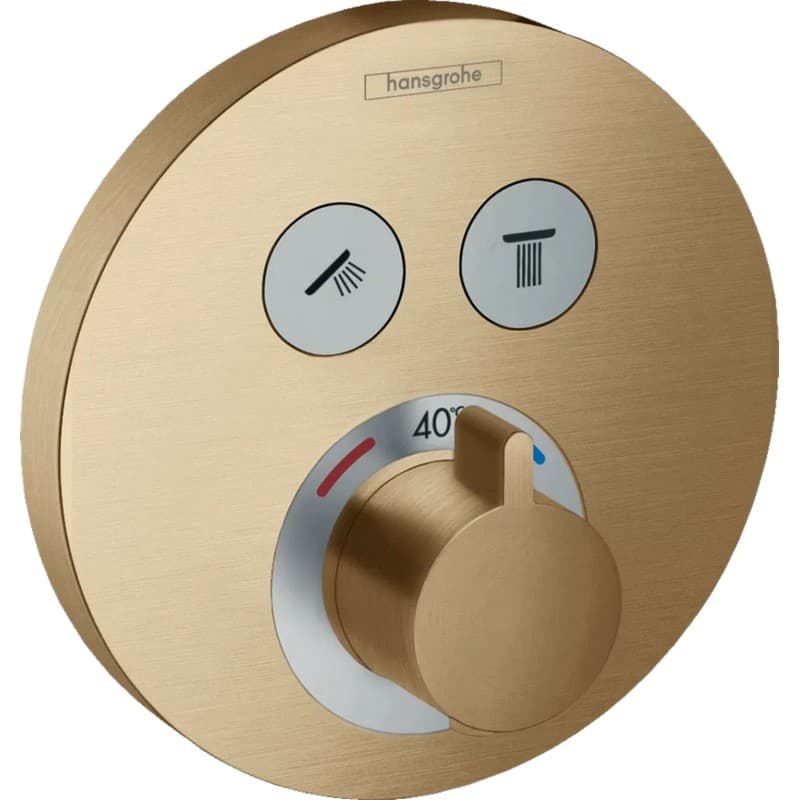 Термостат скрытого монтажа ShowerSelect S на 2 клавиши, Brushed Bronze Hansgrohe (15743140) Термостат скрытого монтажа ShowerSelect S на 2 клавиши, Brushed Bronze Hansgrohe (15743140)