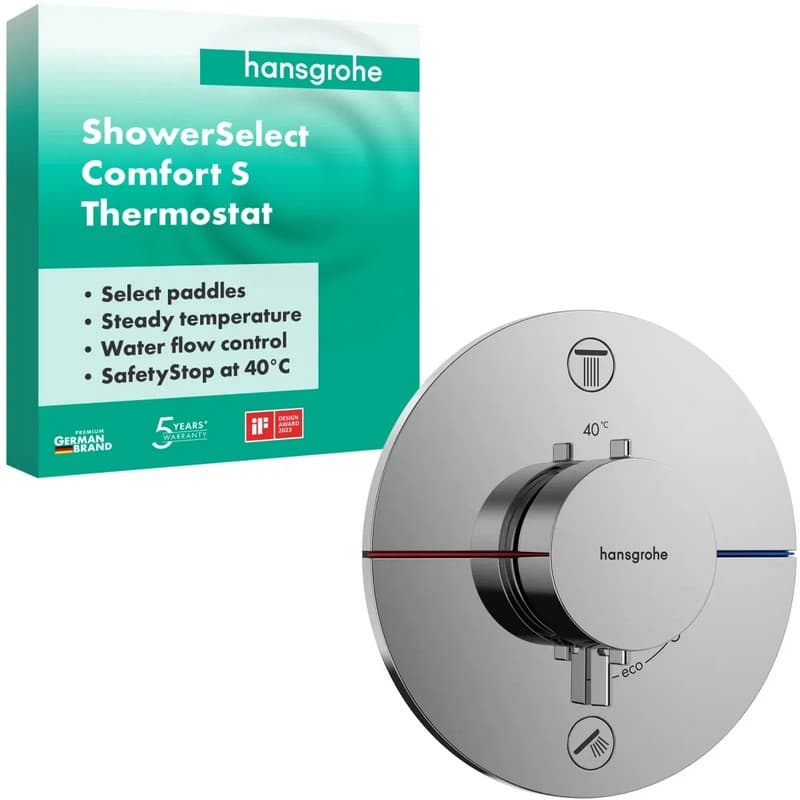 Термостат скрытого монтажа ShowerSelect Comfort S на 2 функции Chrome Hansgrohe (15554000) Термостат скрытого монтажа ShowerSelect Comfort S на 2 функции Chrome Hansgrohe (15554000)