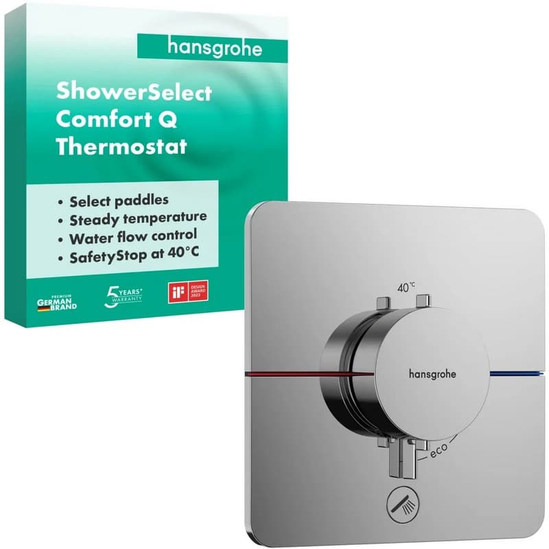 Термостат прихованого монтажу ShowerSelect Comfort Q HighFlow на 1 функцію Chrome Hansgrohe (15589000) Термостат прихованого монтажу ShowerSelect Comfort Q HighFlow на 1 функцію Chrome Hansgrohe (15589000)