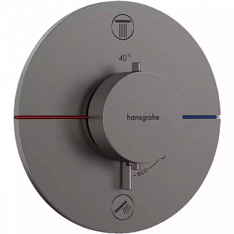 Термостат ShowerSelect Comfort S на 2 потребителя наружная часть Matt Black Hansgrohe (15554340) Термостат ShowerSelect Comfort S на 2 потребителя наружная часть Matt Black Hansgrohe (15554340)