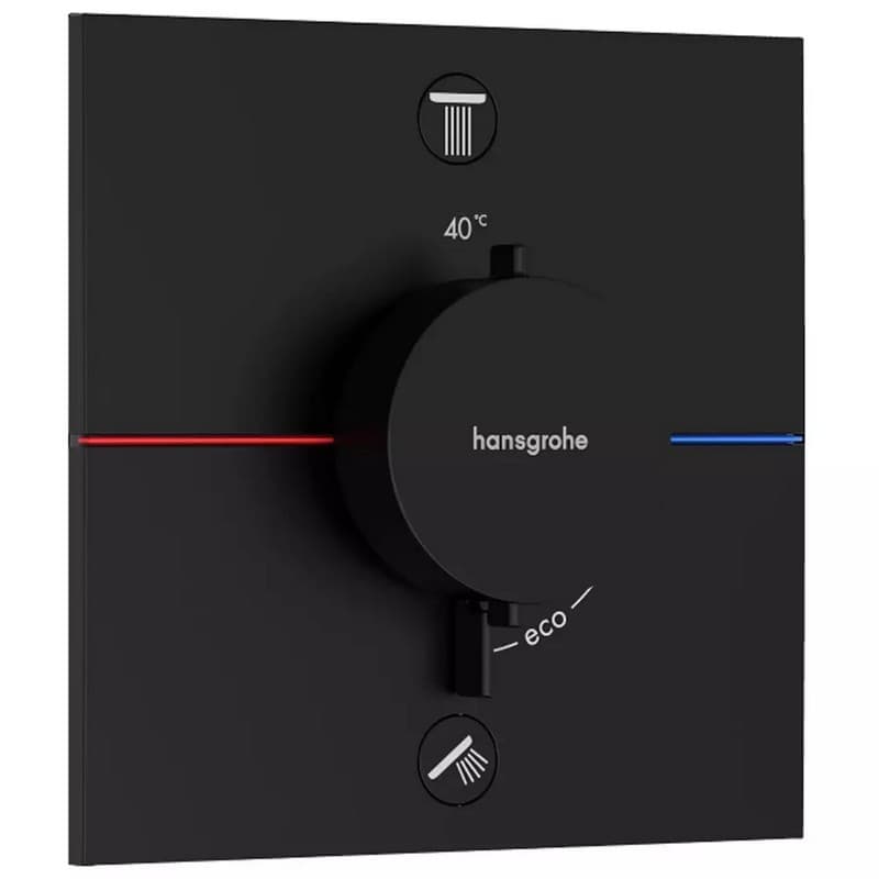 Термостат прихованого монтажу ShowerSelect Comfort E на 2 функції  Matt Black Hansgrohe (15572670)