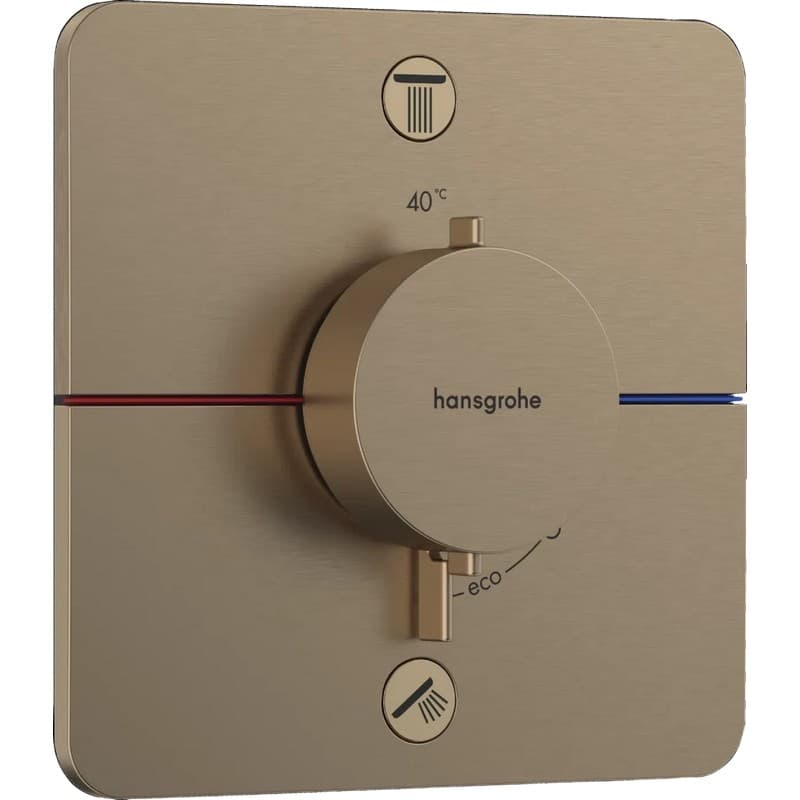 Термостат на 2 потребителя ShowerSelect Comfort Q для душа Brushed Bronze Hansgrohe (15583140) Термостат на 2 потребителя ShowerSelect Comfort Q для душа Brushed Bronze Hansgrohe (15583140)