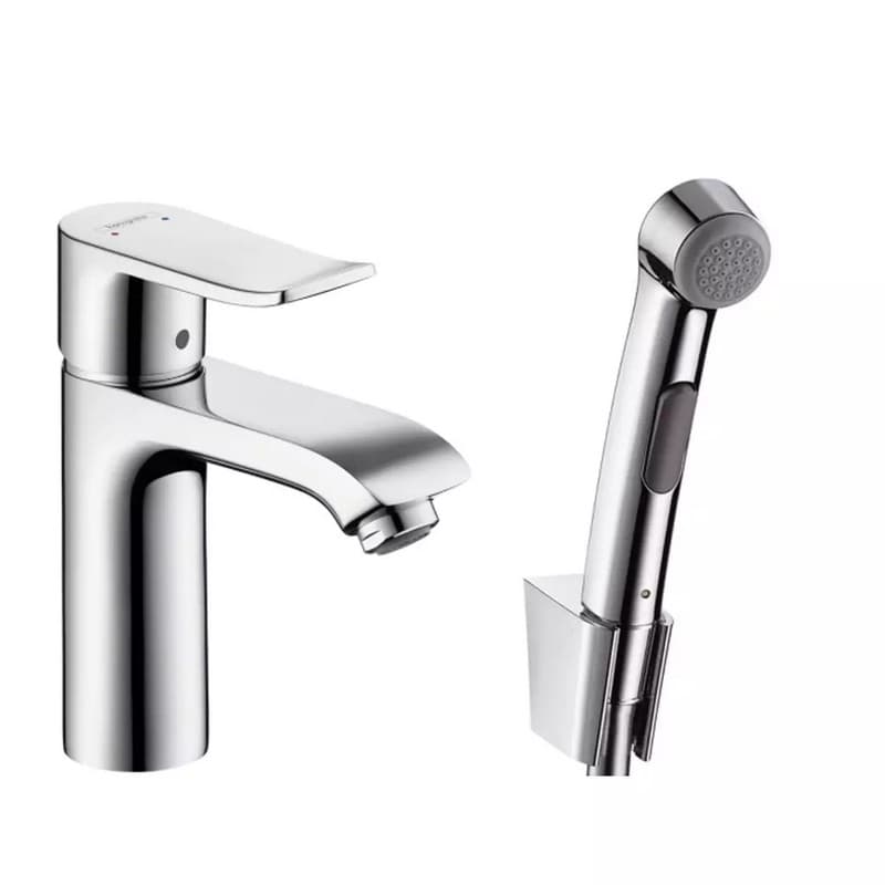 Смеситель Mertis с гигиеническим душем и донным клапаном Push-Open Chrome Hansgrohe (31285000) Смеситель Mertis с гигиеническим душем и донным клапаном Push-Open Chrome Hansgrohe (31285000)