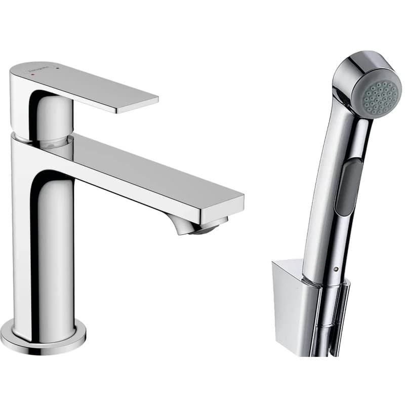 Змішувач для умивальника Rebris E 110 гігієнічною лійкою, Chrome Hansgrohe (72216000) Змішувач для умивальника Rebris E 110 гігієнічною лійкою, Chrome Hansgrohe (72216000)