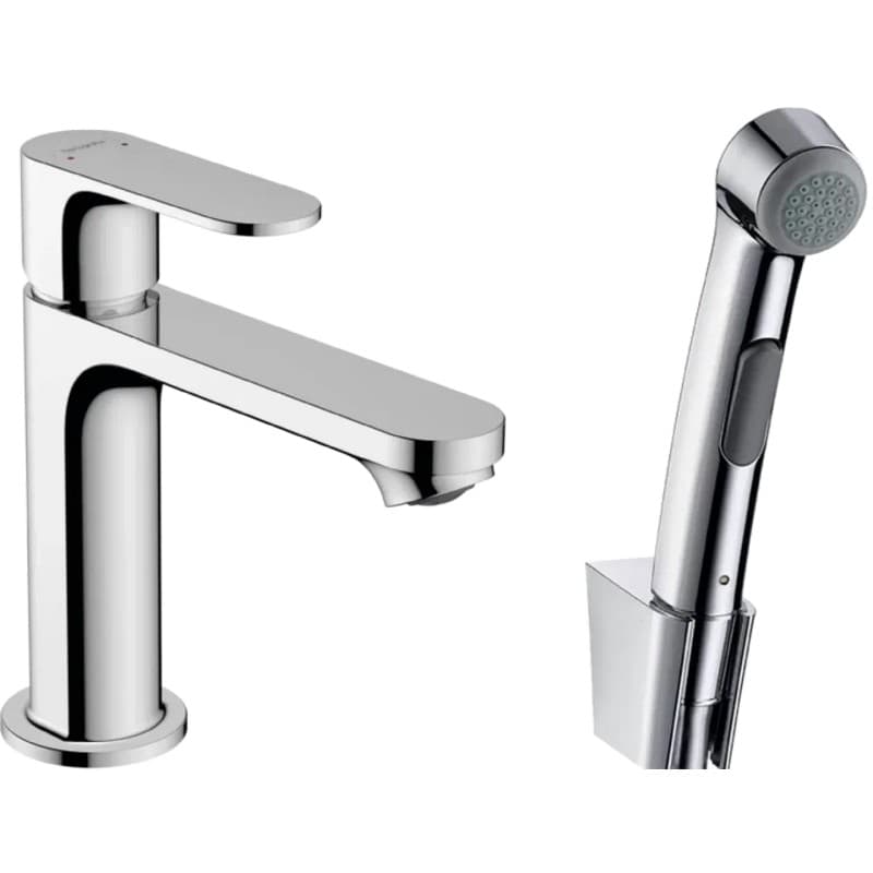 Смеситель для умывальника Rebris S 110 с гигиенической лейкой, Chrome Hansgrohe (72215000) Смеситель для умывальника Rebris S 110 с гигиенической лейкой, Chrome Hansgrohe (72215000)