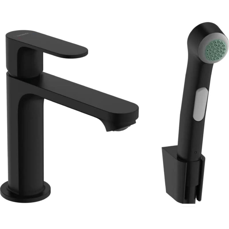 Змішувач для умивальника Rebris S 110 з гігієнічною лійкою, Matt Black Hansgrohe (72215670) Змішувач для умивальника Rebris S 110 з гігієнічною лійкою, Matt Black Hansgrohe (72215670)