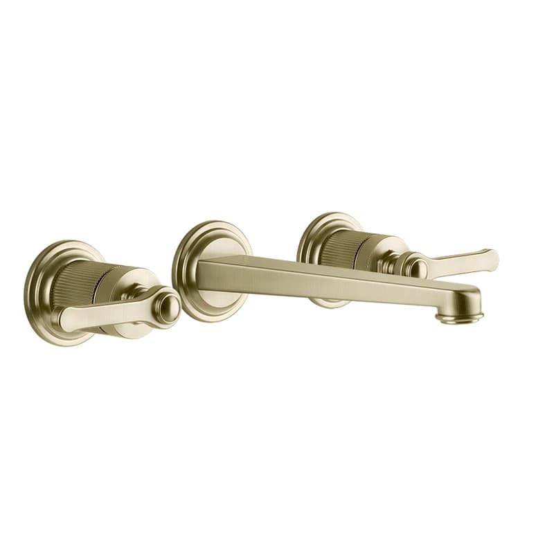 Змішувач для умивальника Venti 20, на 3 отвори, настінний, середній вилив Brushed Brass PVD (65091727) Gessi Змішувач для умивальника Venti 20, на 3 отвори, настінний, середній вилив Brushed Brass PVD (65091727) Gessi