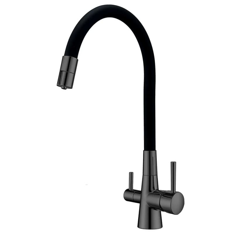 Змішувач комбінований FKM 3126 SS Flex Nano Graphite Fabiano